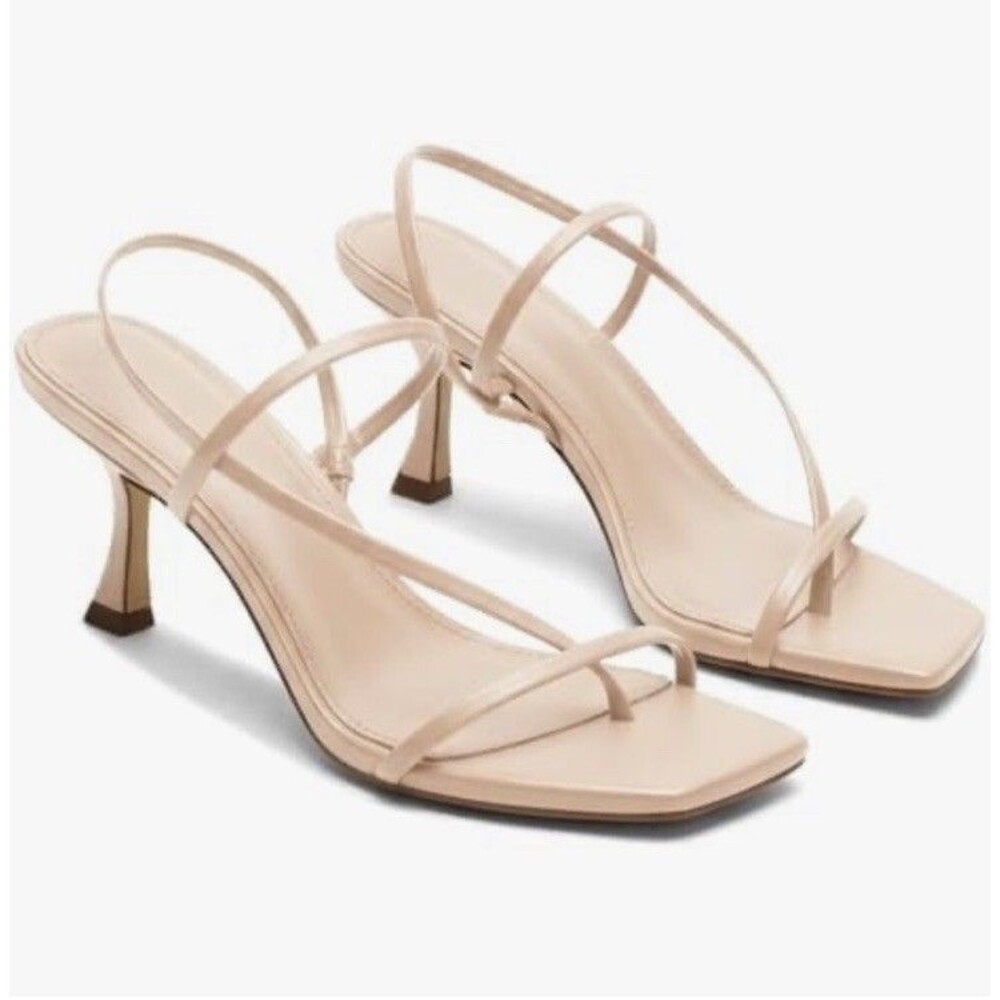 Womens Strappy Kitten Heels Sandals Thong Size 10 Square Flip Flops Slingback